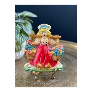 Vintage Favor Ware Chalkware Wall Decor Home Plaque Bathroom Art Ornament Kitsch